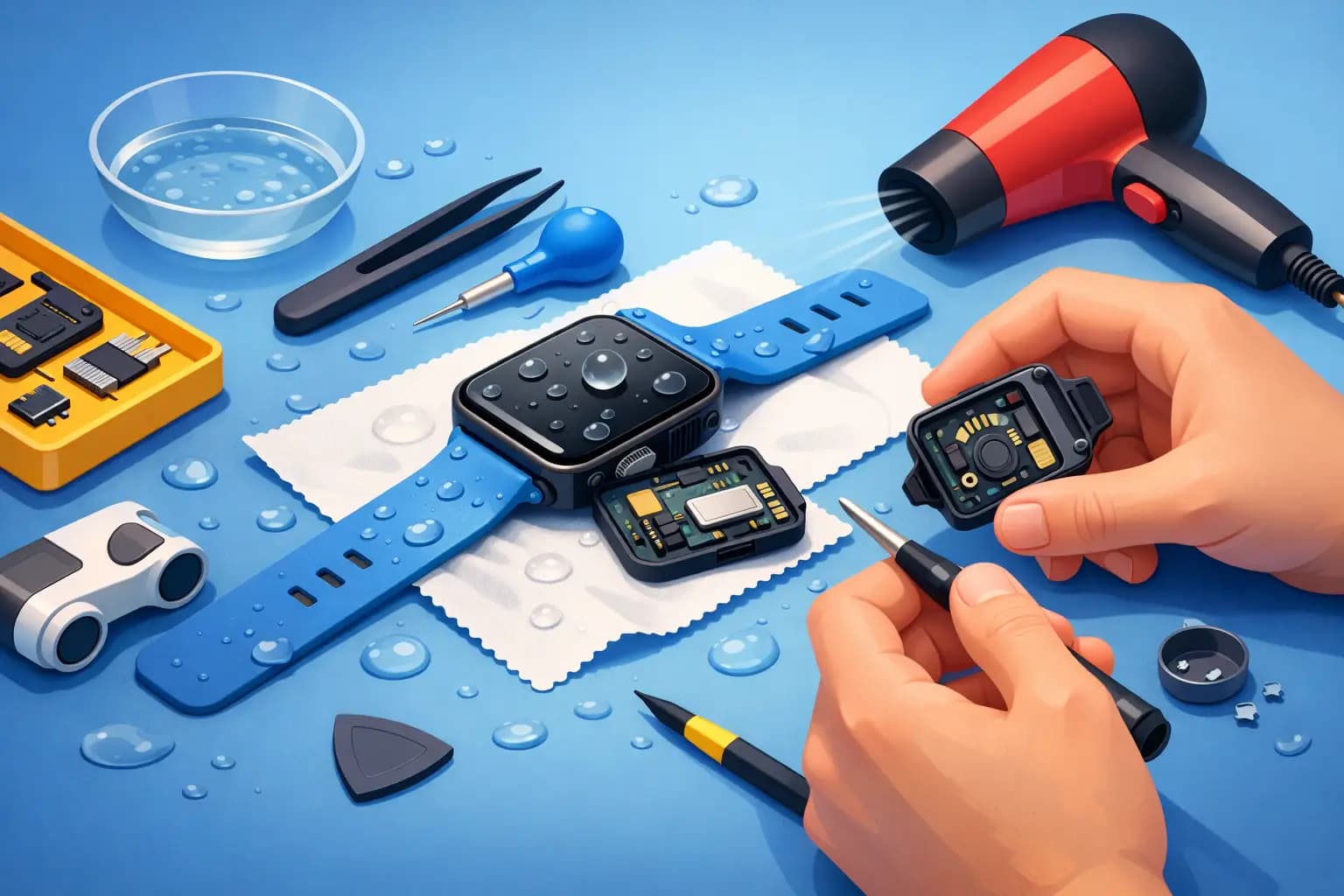 Reparación de smartwatch mojado: qué hacer