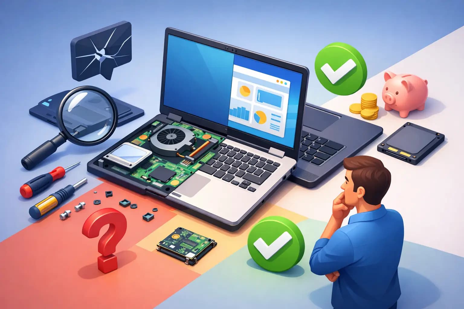 Cómo saber si conviene reparar laptop